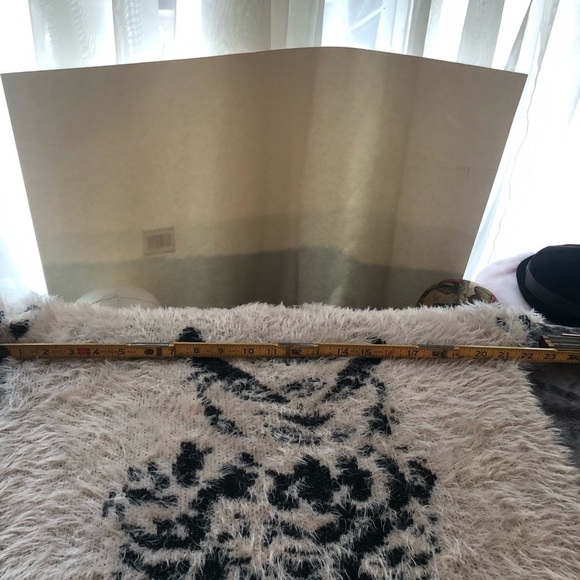 GUESS Owl animal print long sleeve shaggy fur fuzzy crop sweater Y2K small - Picture 6 of 10